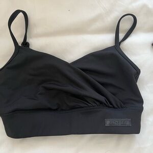 Bo+tee black wrap sports bra